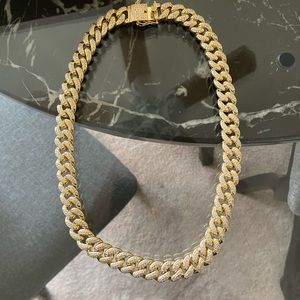 Plated Finish Iced Cuban Link Chain